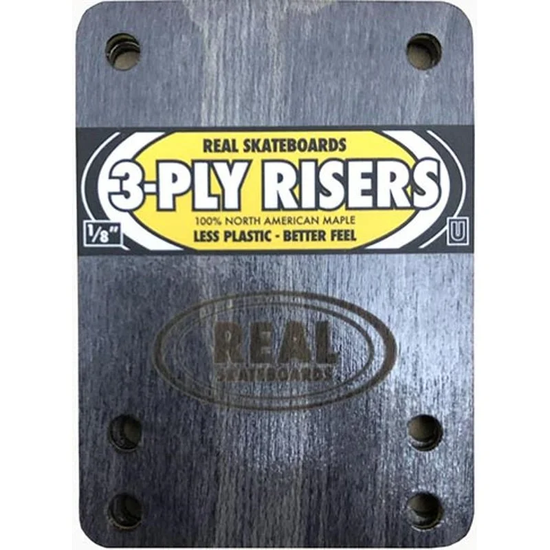 Skateboard Hardware For Reliable, Smooth Landings-Real Skateboards 1/8" 3-Ply Wooden Universal Risers 2pk