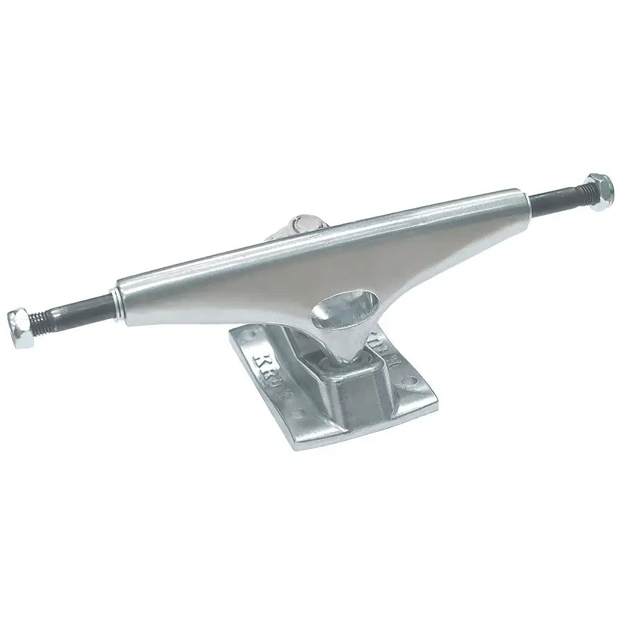 Skateboard Trucks With Fast Response Time-Krux K5 Polished Silver Skateboarding Trucks (Sold as Single Truck)