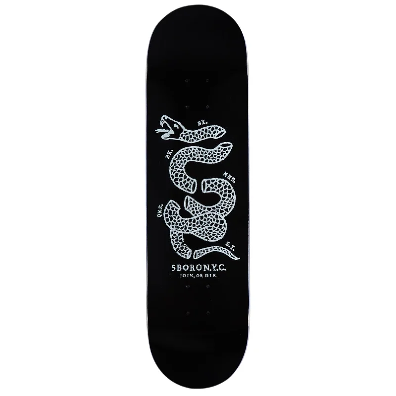 Personalized Skateboard Deck For Vintage Style-5Boro Join Or Die Skateboard Deck - Black/White - 8.25"