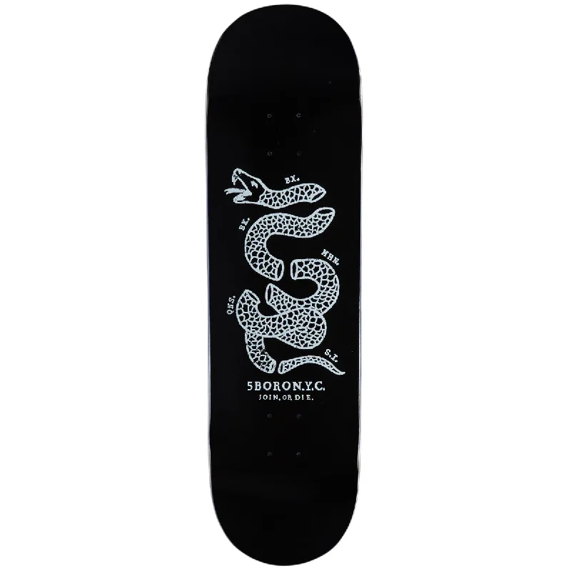 Personalized Skateboard Deck For Outdoor Adventures-5Boro Join Or Die Skateboard Deck - Black/White - 8.75"