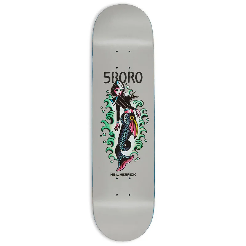 Personalized Skateboard Deck With Pop Culture Graphics-5Boro Neil Herrick Mermaid Skateboard Deck - Grey - 8.50"