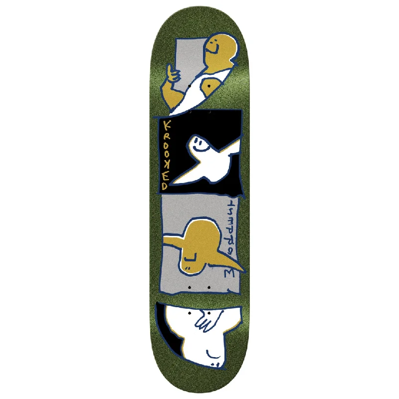 Personalized Skateboard Deck For Board Collectors-8.3" Krooked Skateboards Bobby Worrest Gold Burd Twin Tail Slick Deck