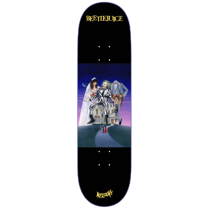 Personalized Skateboard Deck For Custom Artwork-8.5" Welcome Skateboards x Beetlejuice Showtime on Popsicle Deck Black / Purple Dip