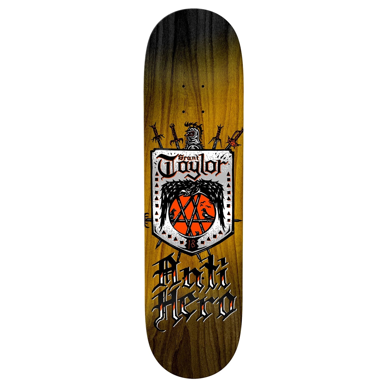 Custom Skateboard Deck For Custom Themes-Anti Hero Grant Taylor Coat Of Arms Deck 8.25"