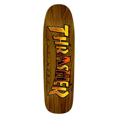 Custom Skateboard Deck For Custom Stain Finish-Anti Hero x Thrasher "Collab" shaped Skateboard Deck 9.56"