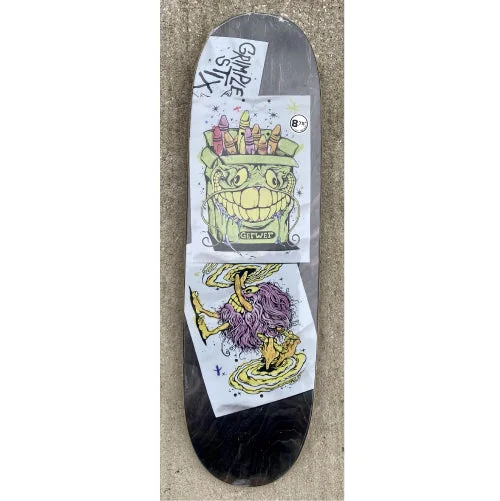 Custom Skateboard Deck For Custom Cuts-Antihero Gerwer Grimple Stix Coloring Book Skateboard Deck Black Veneer 8.75"