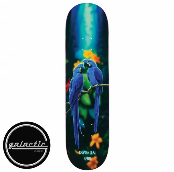 Personalized Skateboard Deck For Performance Boards-April Rayssa Leal Blue Macaw Deck 8.25"