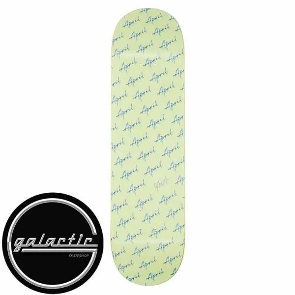 Personalized Skateboard Deck With Pop Culture Graphics-April Yuto Chrome Script Deck 8.25"