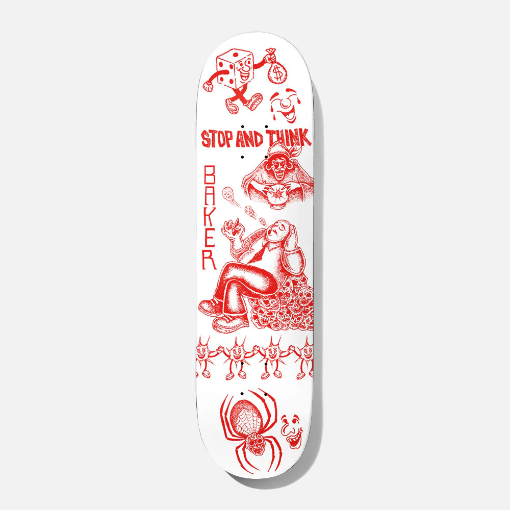 Personalized Skateboard Deck For Classic Look-Baker Andrew Reynolds Stop And Think Skateboard Deck - 8.0