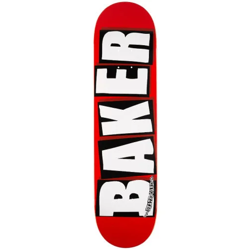 Personalized Skateboard Deck For Creative Skating-Baker Brand Logo Skateboard Deck Red/White 7.56"