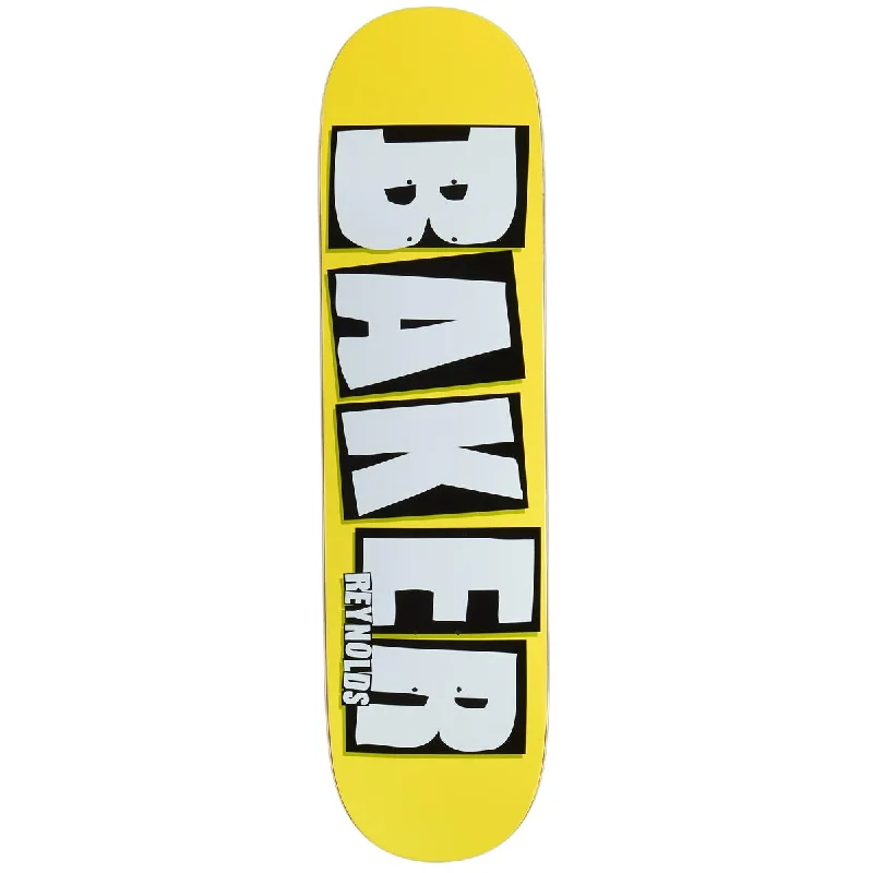 Personalized Skateboard Deck For Indoor Skating-Baker Reynolds Brand Name B2 Skateboard Deck - Neon Yellow - 8.38"