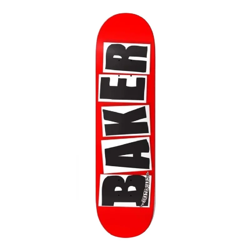 Custom Skateboard Deck For Athletic Performance-Baker Skateboards Brand Logo Skateboard Deck Red/Black - 7.8