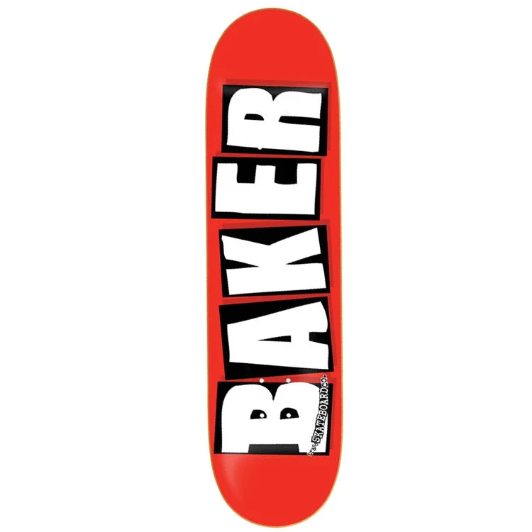 Custom Skateboard Deck For Strong Durability-Baker Skateboards Brand Logo Skateboard Deck Red/White - 8.00