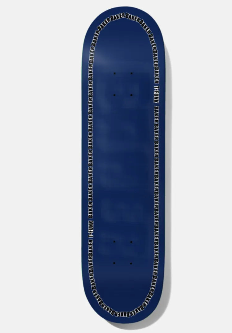 Personalized Skateboard Deck For Classic Look-Baker Skateboards T-Funk Blue Edge Skateboard Deck - 8.0