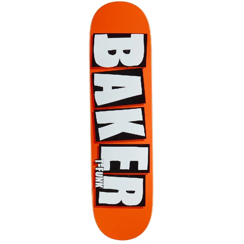 Personalized Skateboard Deck With Animal Designs-Baker T-funk Brand Name B2 Skateboard Deck - Neon Orange - 8.25"