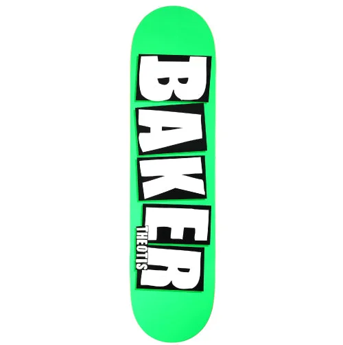 Personalized Skateboard Deck For Artistic Skateboards-Baker Theotis Brand Name Neon Green Skateboard Deck 8.125"