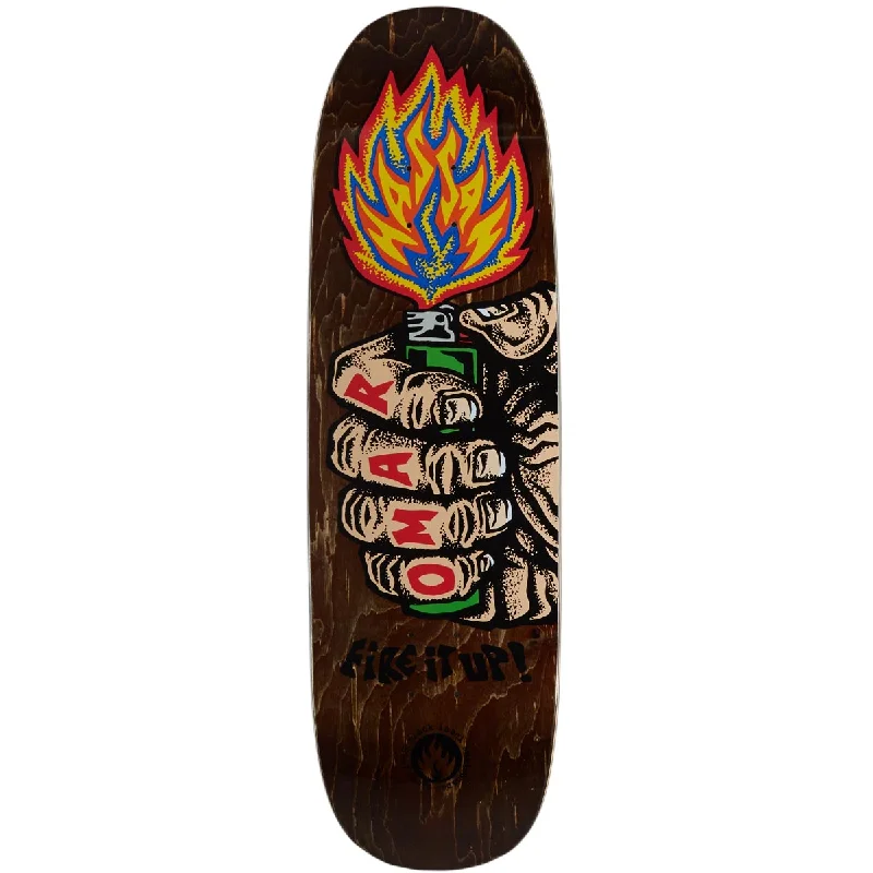 Custom Skateboard Deck For Artistic Board Designs-Black Label Omar Hassan Fire It Up Black Widow Shape Skateboard Deck - 9.25"