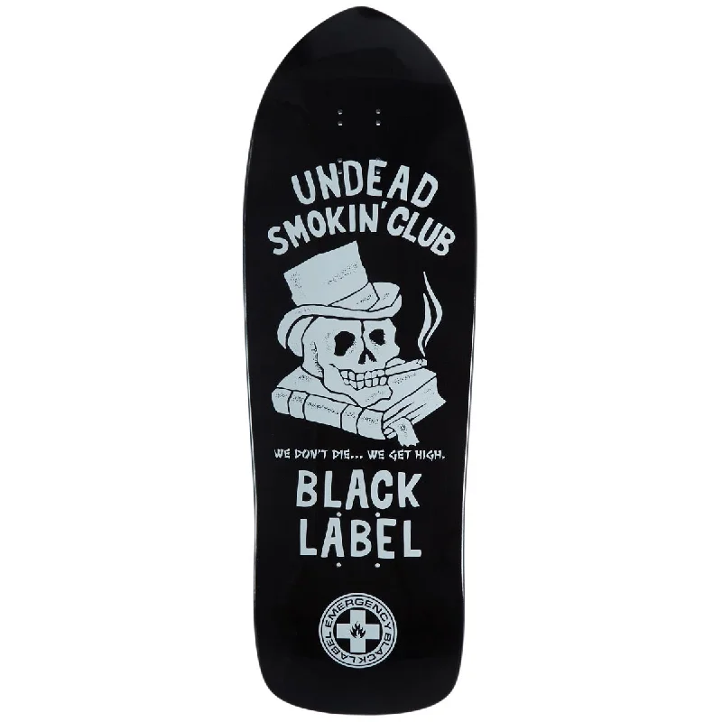 Custom Skateboard Deck For Urban Skating-Black Label Undead Smoking Club Skateboard Deck - Black Dip - 10.25"