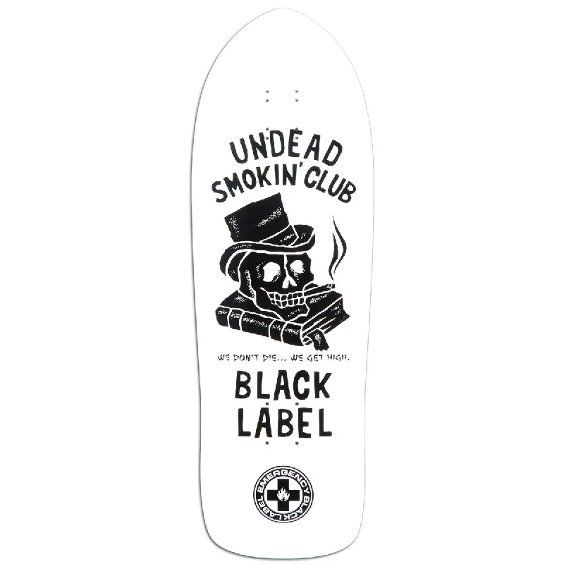 Custom Skateboard Deck For Outdoor Skating-Black Label Undead Smoking Club Skateboard Deck - White Dip - 10.25"