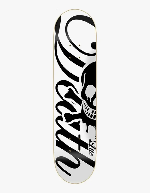 Custom Skateboard Deck With Colorful Designs-Death Script Lite Skateboard Deck - White/Black