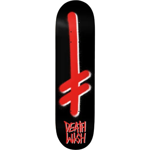 Personalized Skateboard Deck For Custom Stains-Deathwish Gang Logo Black/Red Skateboard Deck 7.3"