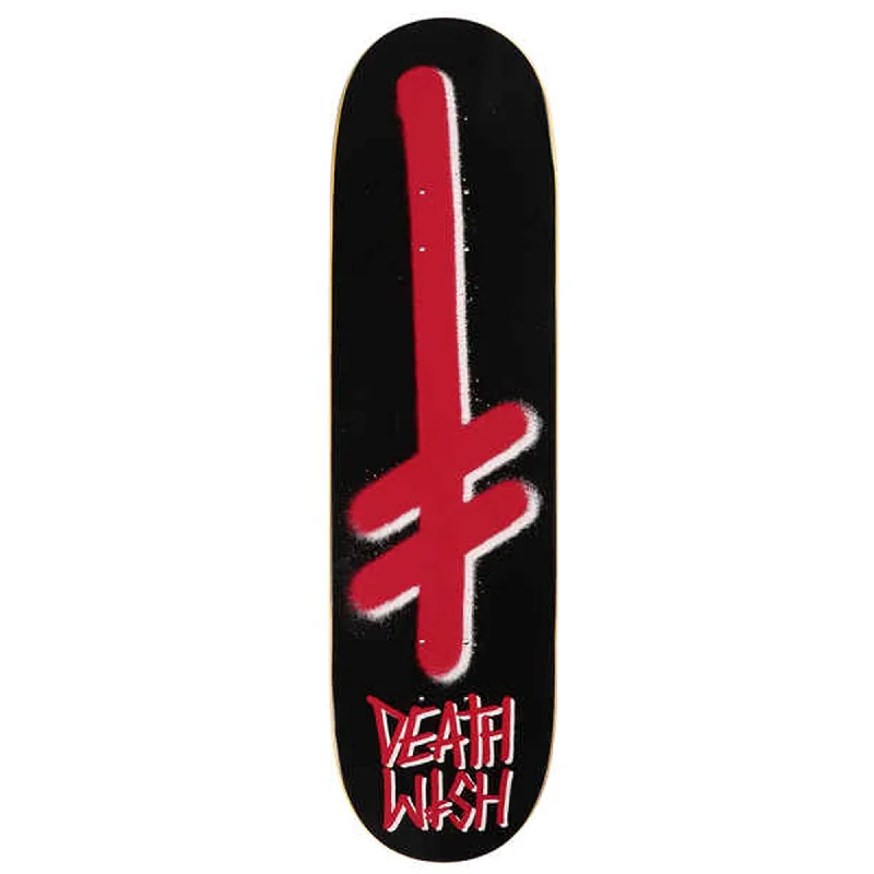 Custom Skateboard Deck For Performance Boards-Deathwish Gang Logo Black/Red Skateboard Deck - 8.00