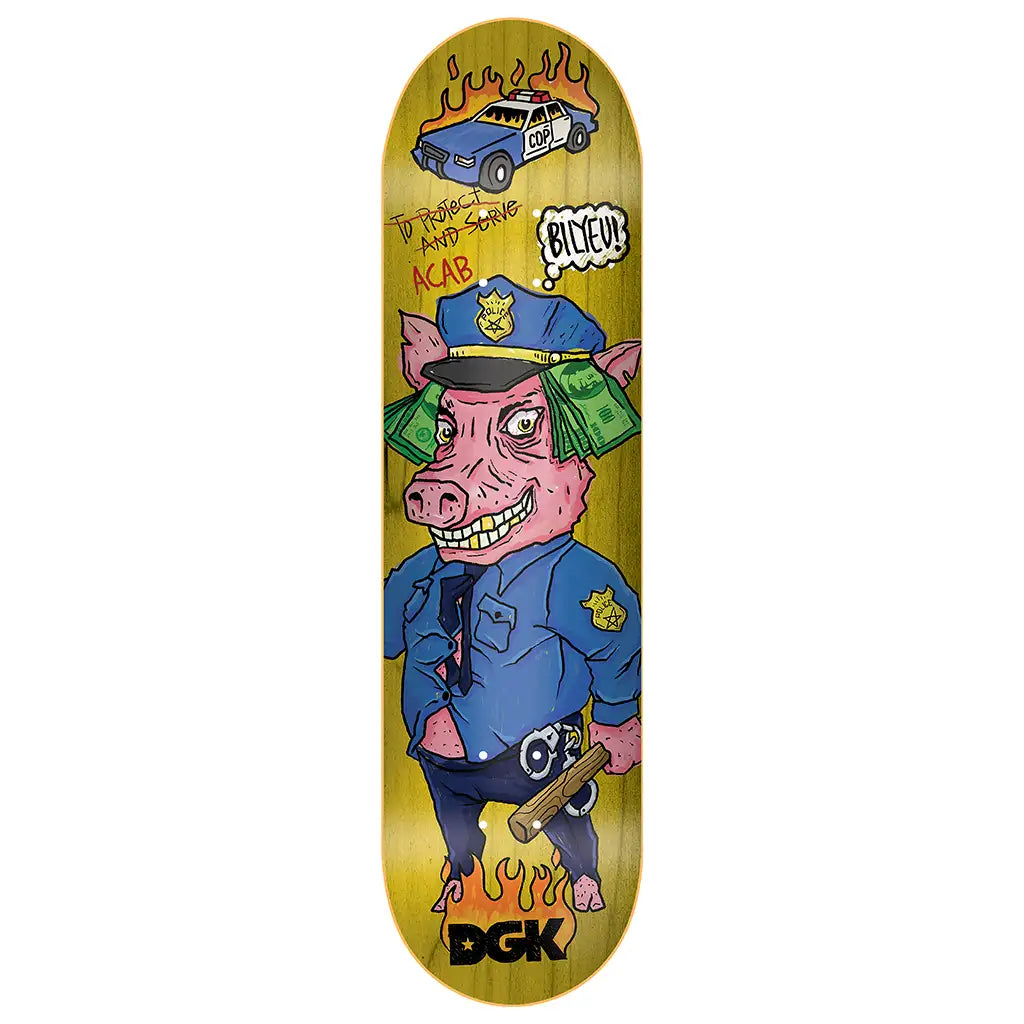 Custom Skateboard Deck For Skating The Streets-DGK Kevin Bilyeu Protect & Serve Skateboard Deck