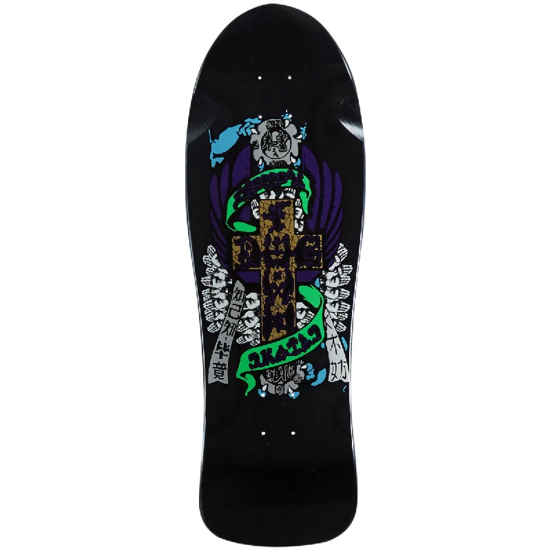 Personalized Skateboard Deck For Cool Rides-Dogtown Eric Dressen Hands Reissue Skateboard Deck - Gloss Black/Blue Pearl Full Dip - 10.125"