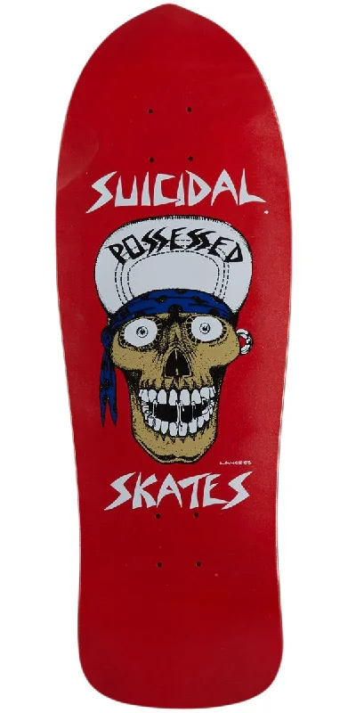 Personalized Skateboard Deck For New Skaters-Dogtown Punk Skull Reissue Skateboard Deck - Red Flake Full Dip - 10.125"