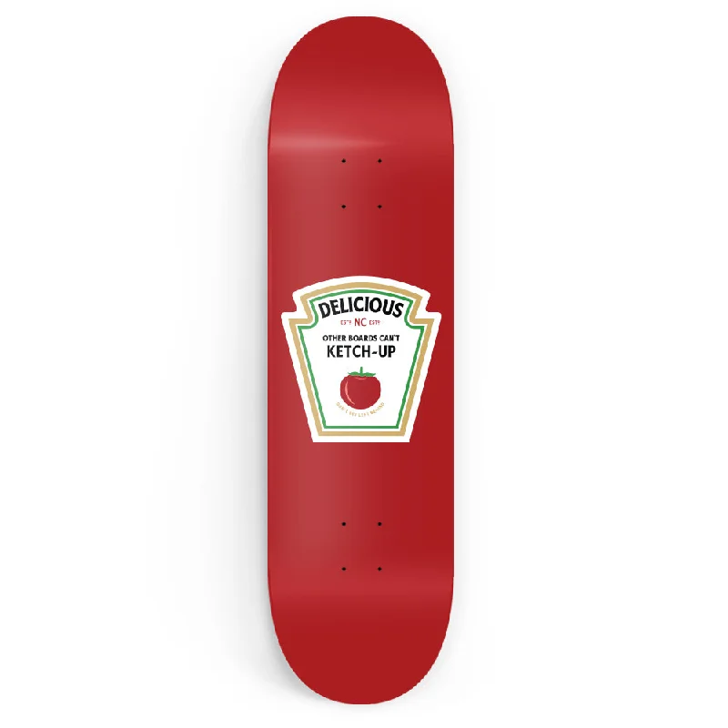 Personalized Skateboard Deck For Trick Riders-Edible Concrete Delicious Ketchup Deck 7.75 in