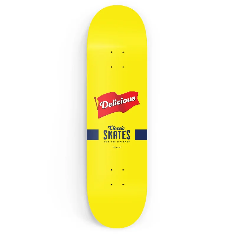 Custom Skateboard Deck For Artistic Board Designs-Edible Concrete Delicious Mustard Deck 7.75 in