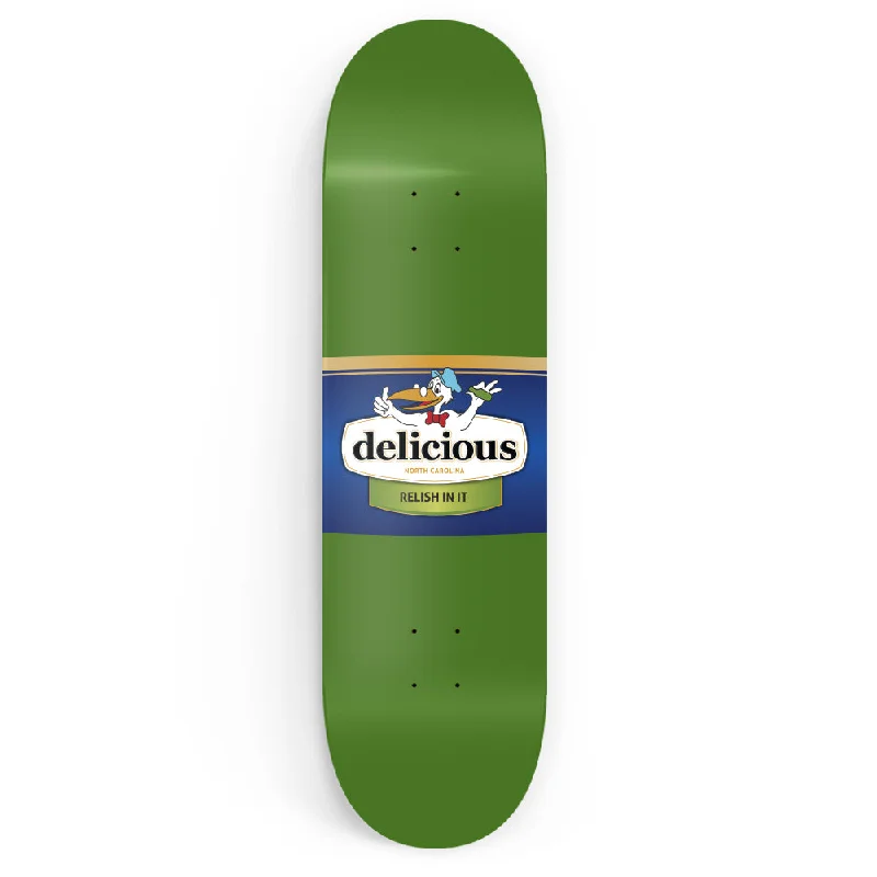 Custom Skateboard Deck For Custom Color Patterns-Edible Concrete Delicious Pickle Relish Deck 7.75 in