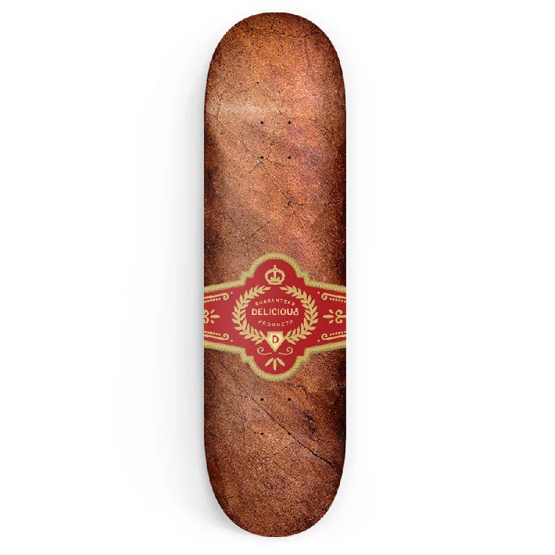 Personalized Skateboard Deck For Advanced Skaters-Edible Concrete Red Gold Cigar 8.0 in