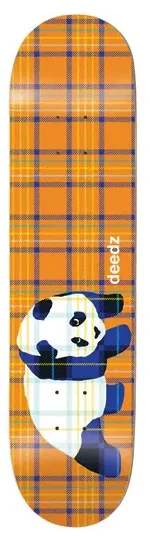 Personalized Skateboard Deck For Detailed Designs-Enjoi Deedz Orange Plaid Panda Deck 8.5 in