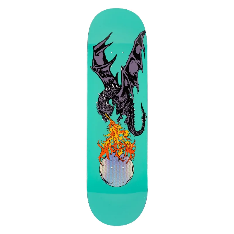 Custom Skateboard Deck With Custom Art-Firebreather on Popsicle - Teal - 9.0"