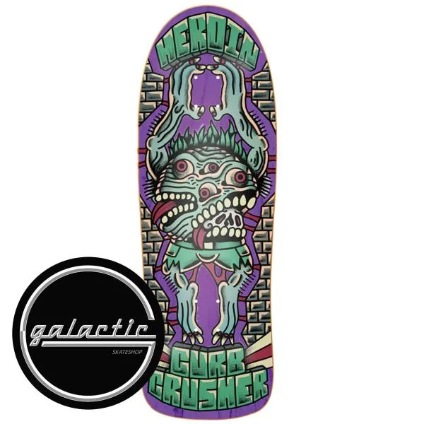 Personalized Skateboard Deck For Skate Park Enthusiasts-Heroin Curb Crusher X Cawe Deck 10.25