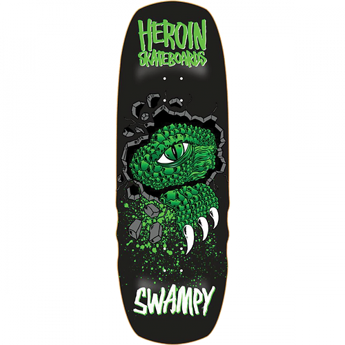 Custom Skateboard Deck For Colorful Boards-Heroin - Swampy Alligator - Shovel Deck - 10.5"