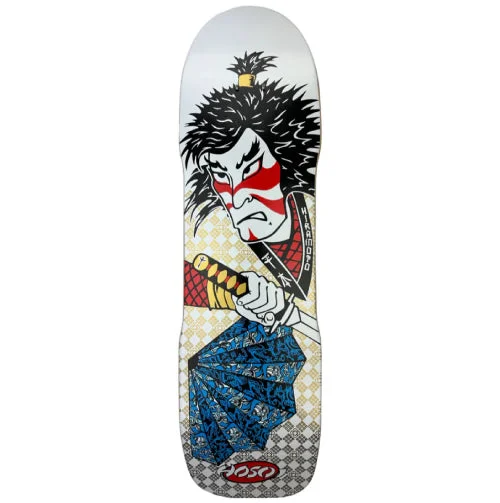 Custom Skateboard Deck For High-Speed Skateboarding-Hosoi Lonny Hiramoto Samurai Skateboard Deck White 9"