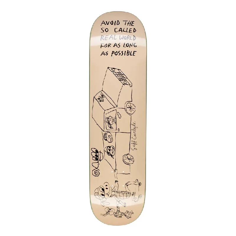 Personalized Skateboard Deck For Custom Skateboards-Jeff Carlyle Avoid The So Called Real World Deck (Peach) - 8.5