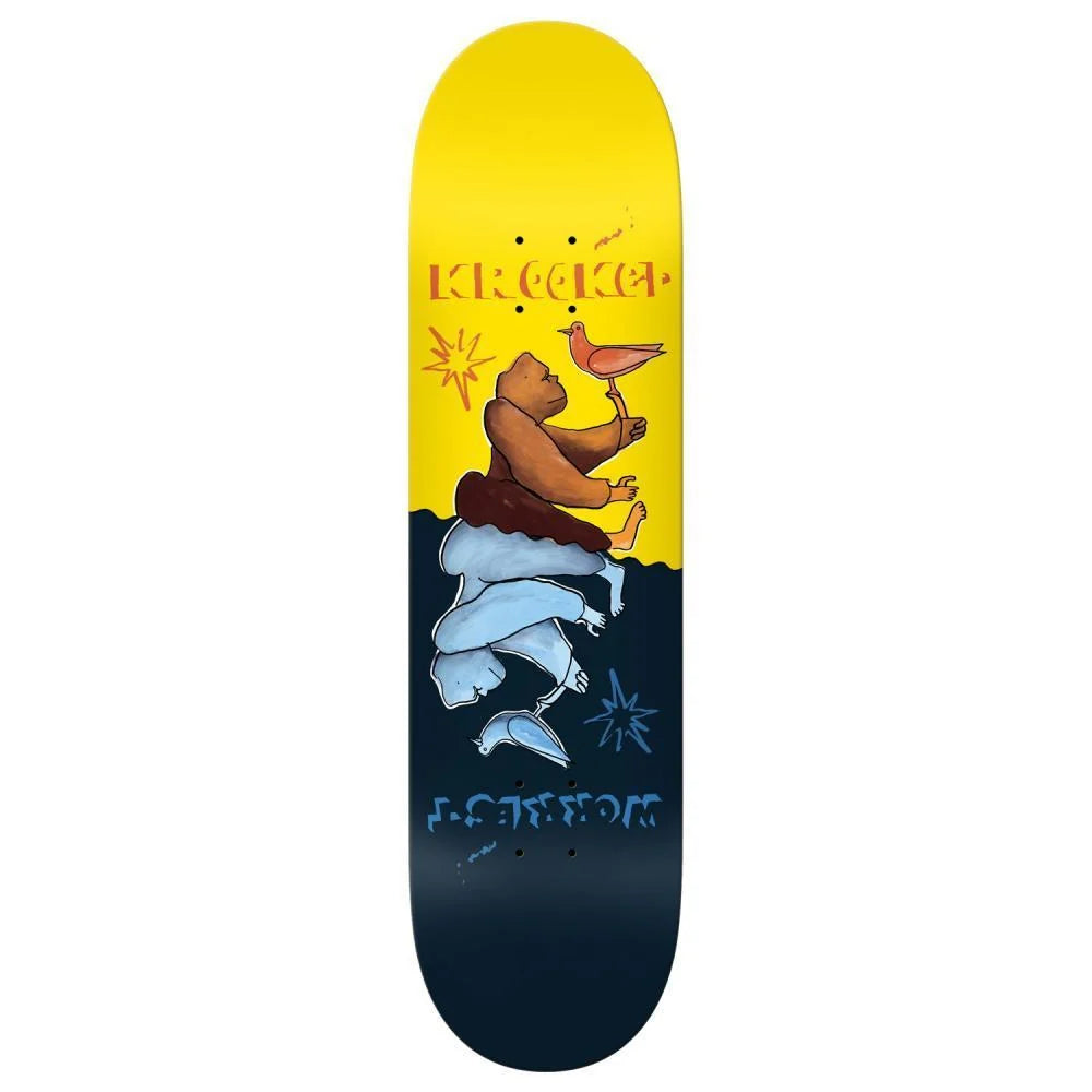 Custom Skateboard Deck For Performance Boards-Krooked Worrest Gorilla TT Pro Slick Skateboard Deck - 8.3 Yellow / Blue