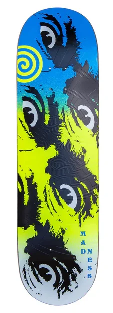 Custom Skateboard Deck For Trick Skaters-Madness Side Eye Blend Super SAP R7 Green 8.5 in