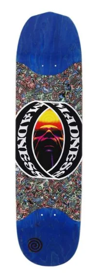 Personalized Skateboard Deck For Skater Logos-Madness Vision Rip Slick R7 Deck Blue Stain Deck 8.5 in