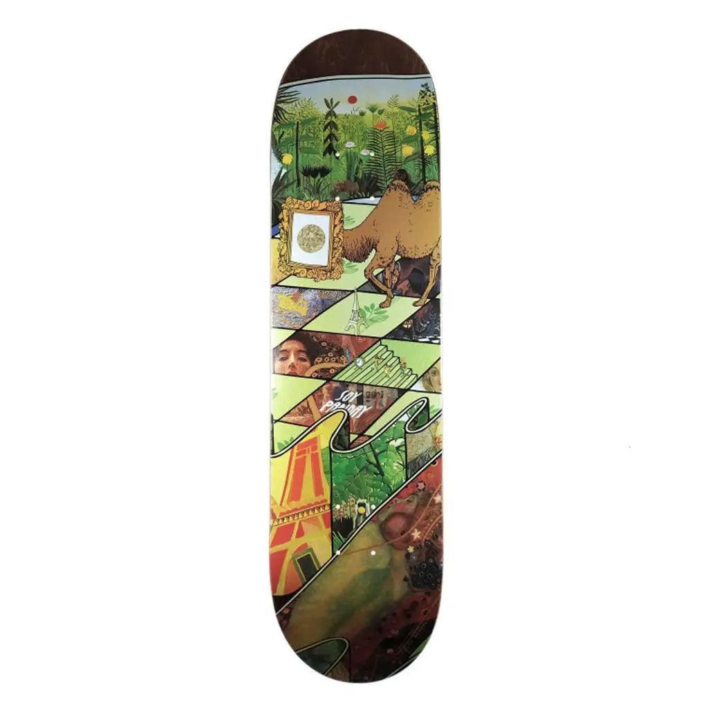 Custom Skateboard Deck With Custom Art-Magenta Soy Panday Museum Skateboard Deck