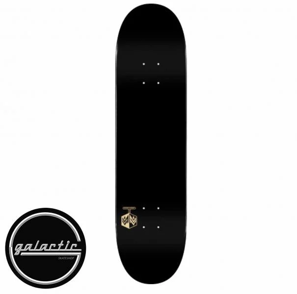 Personalized Skateboard Deck For Skaters-Mini Logo Chevron Detonator Solid Black Deck 8.0"