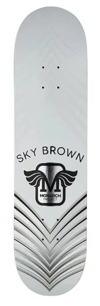 Personalized Skateboard Deck For Custom Graphics Design-Monarch Project Sky Brown Silver Deck 8 in