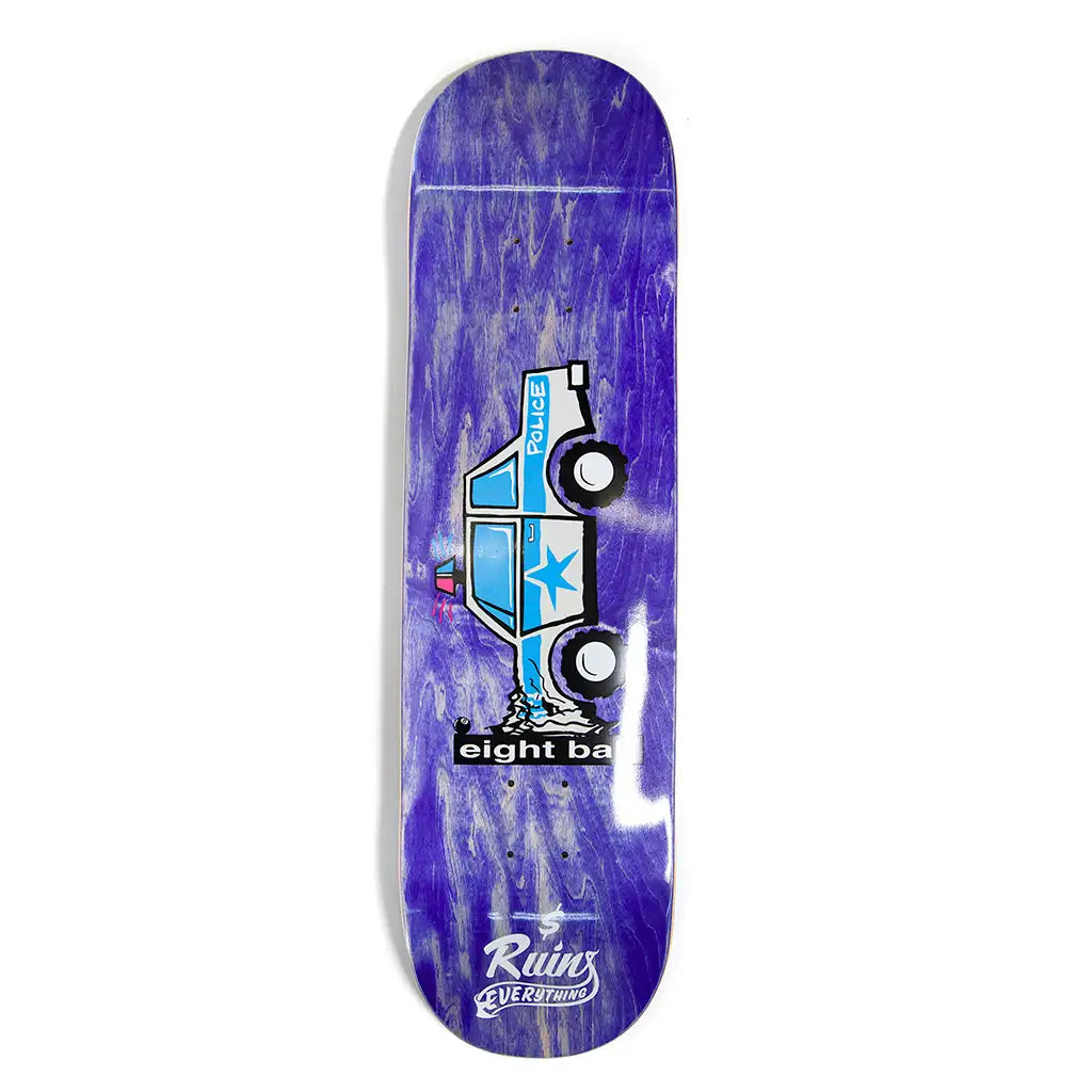 Custom Skateboard Deck With Premium Wood-Money Ruins Everything x eightball Collab Cop Car Skateboard Deck Full Shape