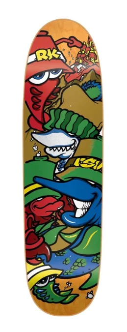 Custom Skateboard Deck For High-Speed Skateboarding-New Deal Ron Knigge DSV Heat Transfer Orange Deck 8.6 in