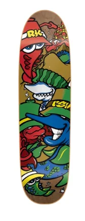 Personalized Skateboard Deck For Quick Turns-New Deal Ron Knigge DSV Heat Transfer Brown Deck 8.6 in