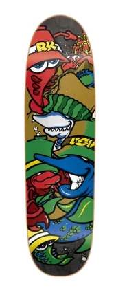 Personalized Skateboard Deck For Custom Skateboards-New Deal Ron Knigge DSV Heat Transfer Black Deck 8.6 in