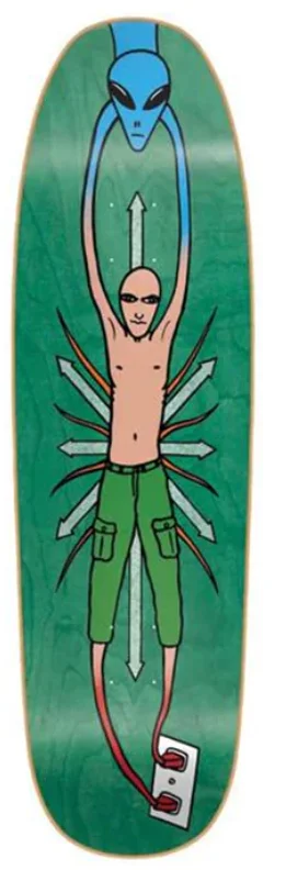 Personalized Skateboard Deck For Skater Look-New Deal Vallely Alien Deck Green 9.18 in